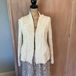 EUC Anthropologie “Sleeping On Snow” White Fluffy Cardigan Sherpa open cardigan